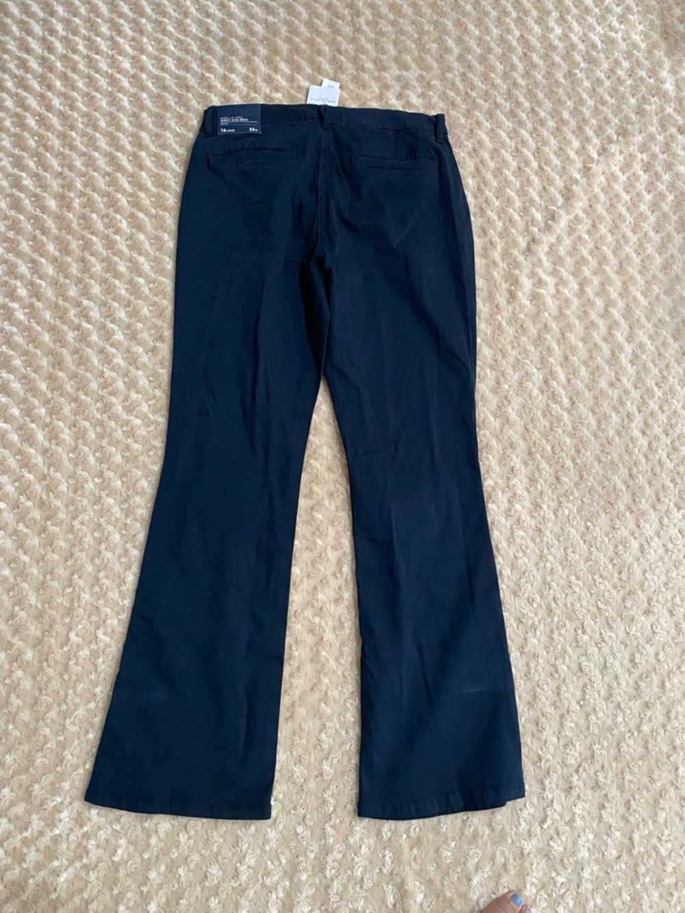 American Eagle Curvy Kick Boot High-Rise pants in a dark navy 33W 16 long New - Picture 6 of 9
